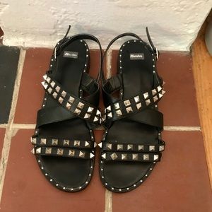 Bata // Black and silver sandals // Size 39